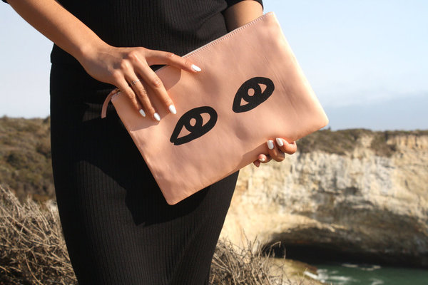 Clare V. Blush Clutch with Eyes Clare V. Blush Clutch with Eyes