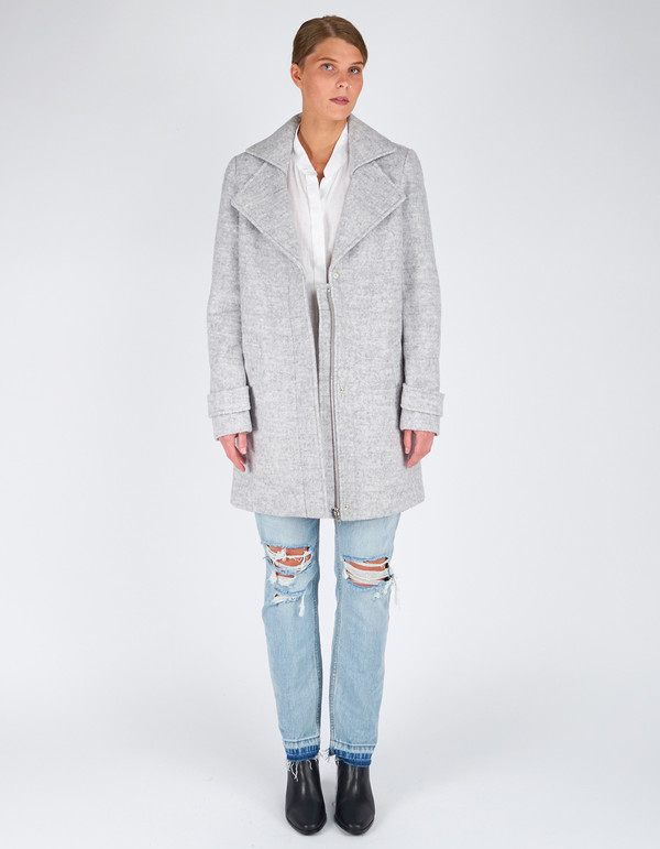 Minimum Berrit Outerwear White Grey Melange Minimum Berrit Outerwear White Grey Melange