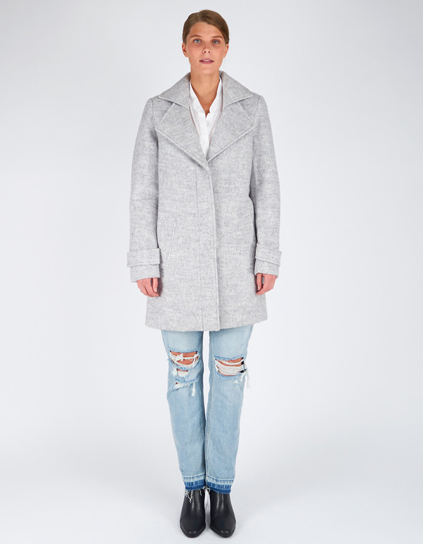 Minimum Berrit Outerwear White Grey Melange Minimum Berrit Outerwear White Grey Melange