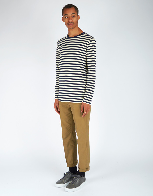 Men's Neuw Stripe Long Sleeve Tee Navy Stripe Men's Neuw Stripe Long Sleeve Tee Navy Stripe