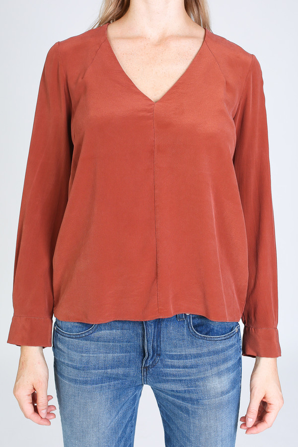 Vincetta V-neck Blouse in Sequoia Vincetta V-neck Blouse in Sequoia