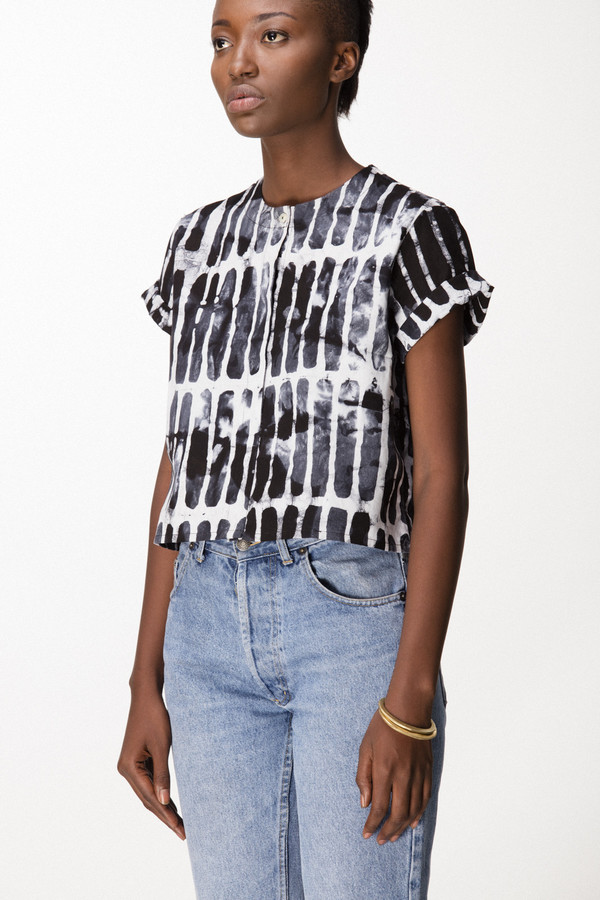 Osei-Duro Adaka Top in Black Chalk Osei-Duro Adaka Top in Black Chalk