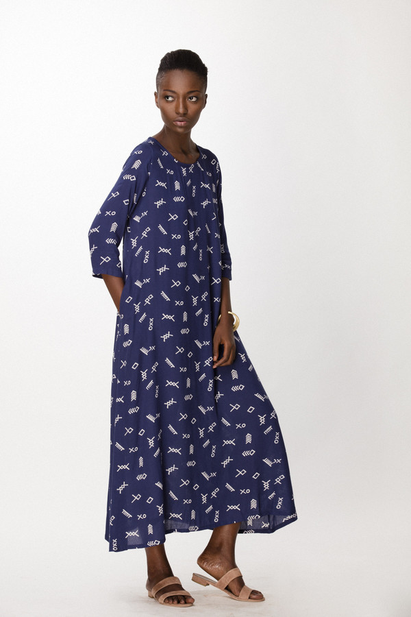 Osei-Duro Nima Dress in Cobalt Jot Osei-Duro Nima Dress in Cobalt Jot