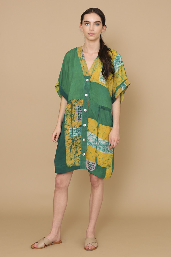 Osei-Duro Toss Kimono in Green Rubics Osei-Duro Toss Kimono in Green Rubics