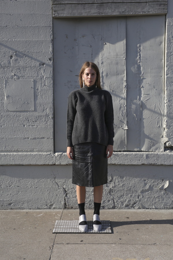 Objects Without Meaning Mock Neck Sweater, Grey Objects Without Meaning Mock Neck Sweater, Grey