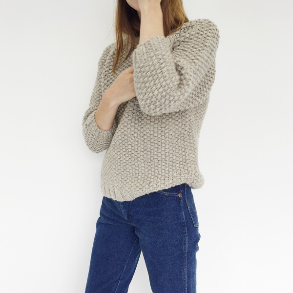 Han Starnes Light Grey Andean Sweater Han Starnes Light Grey Andean Sweater