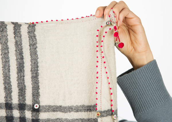 Pero Square Gingham Pashmina Scarf Pero Square Gingham Pashmina Scarf