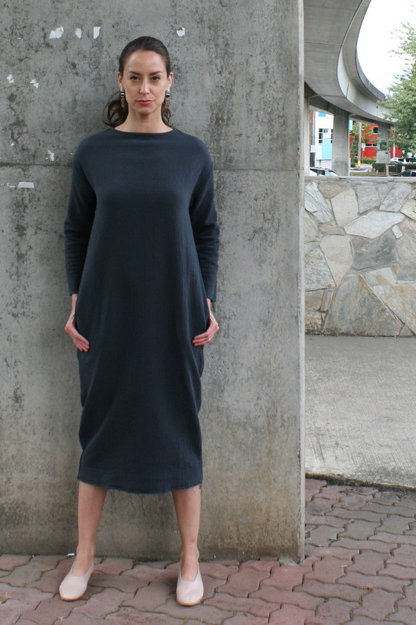 BLACK CRANE QUILTED LONG DRESS BLACK CRANE QUILTED LONG DRESS
