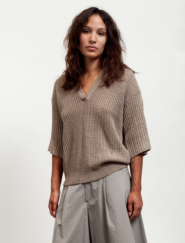 Cristaseya Womens Linen Polo Khaki Cristaseya Womens Linen Polo Khaki