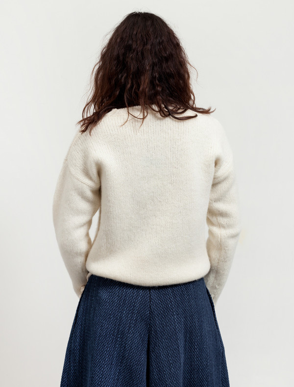 Cristaseya Womens Shetland Sweater White Cristaseya Womens Shetland Sweater White