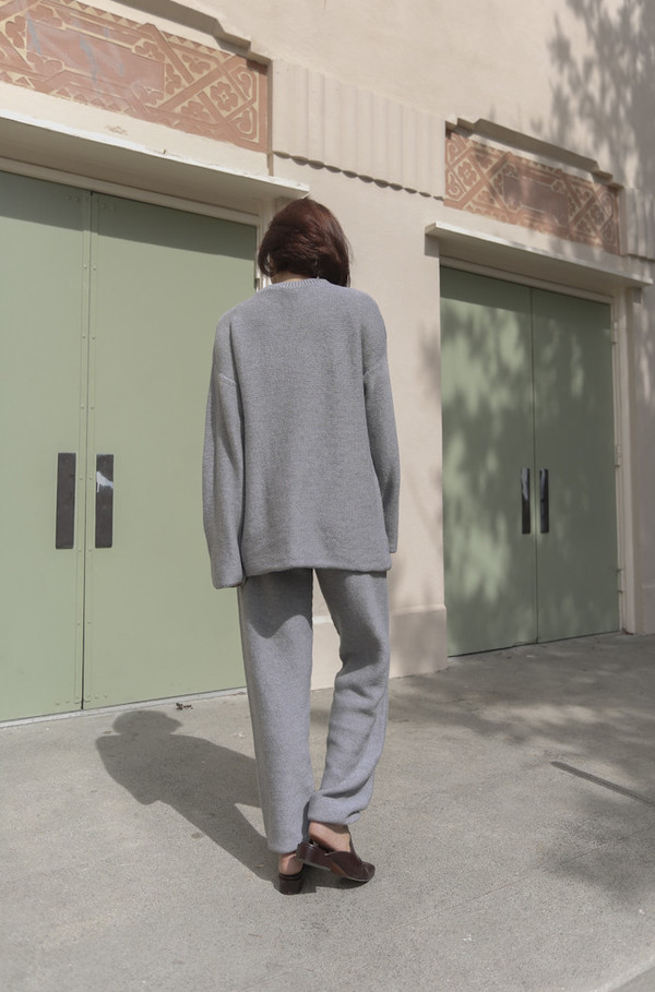 Baserange Sylvie Pullover in Grey Melange Baserange Sylvie Pullover in Grey Melange