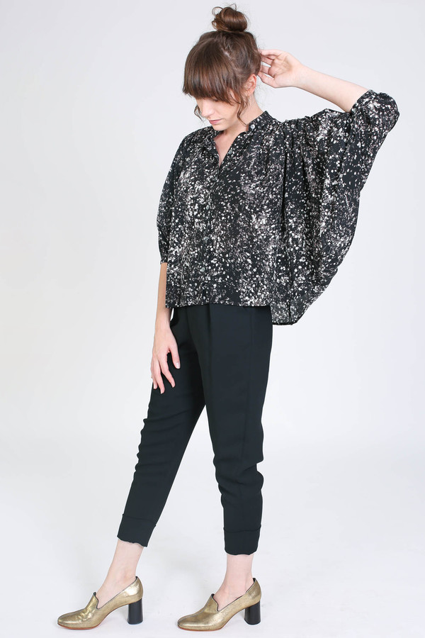 No.6 Store Circle blouse in black/white spray No.6 Store Circle blouse in black/white spray