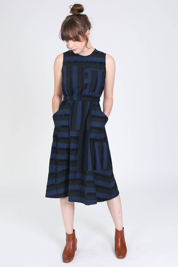 Rachel Comey Fond striped dress in night Rachel Comey Fond striped dress in night