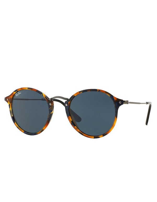 Ray-Ban Round Fleck Sunglasses Tortoise/Blue Ray-Ban Round Fleck Sunglasses Tortoise/Blue
