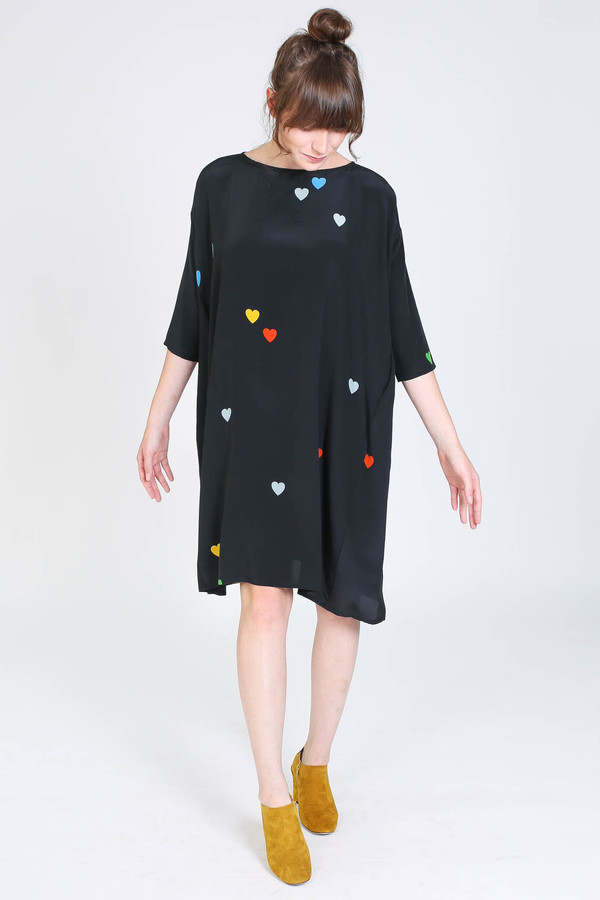 Creatures of Comfort Roman dress in heart print Creatures of Comfort Roman dress in heart print