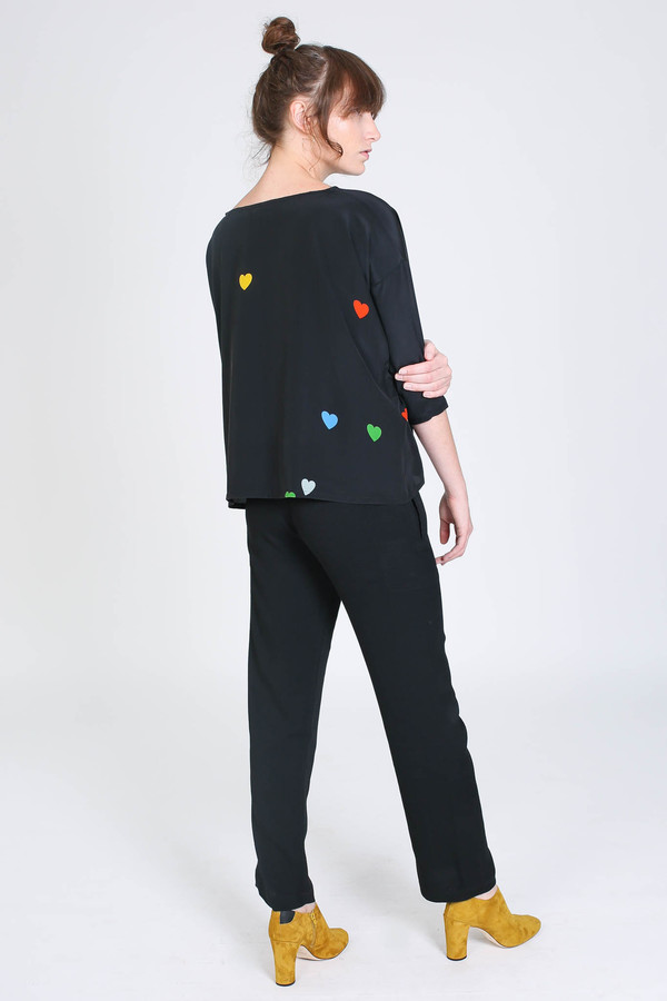 Creatures of Comfort Romy top in heart print Creatures of Comfort Romy top in heart print