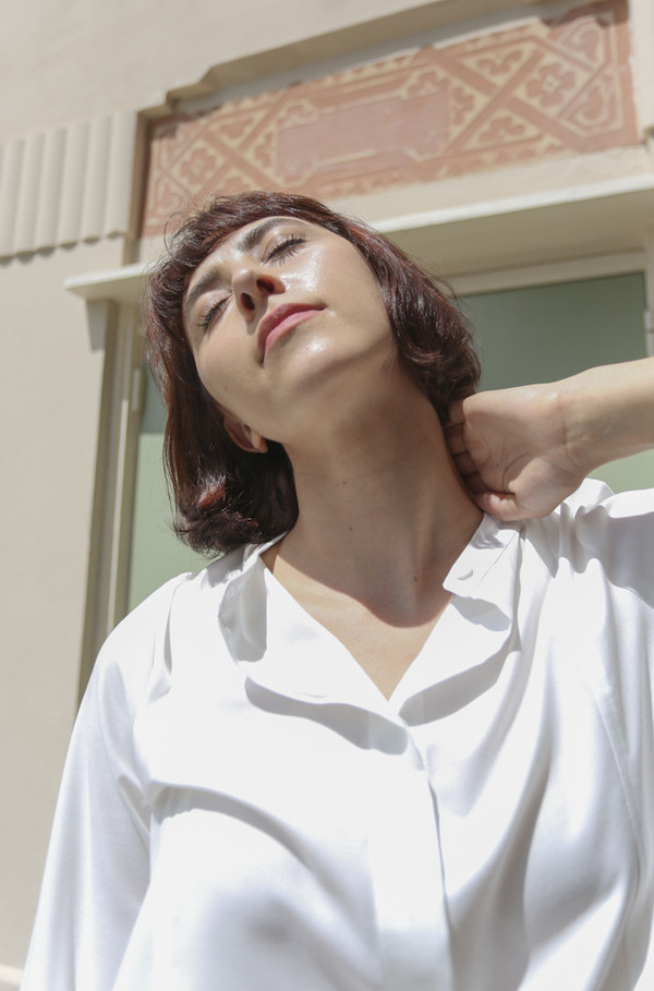 Wolcott : Takemoto Jim Blouse in White Wolcott : Takemoto Jim Blouse in White