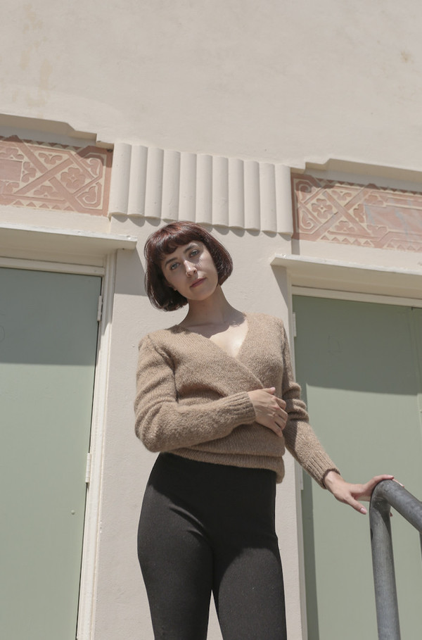 A Détacher Tiara Wrap Sweater in Honey A Détacher Tiara Wrap Sweater in Honey