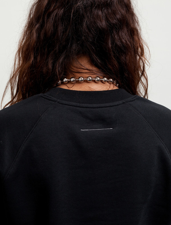 MM6 by Maison Margiela Womens Brushed Sweatshirt Tee Black MM6 by Maison Margiela Womens Brushed Sweatshirt Tee Black