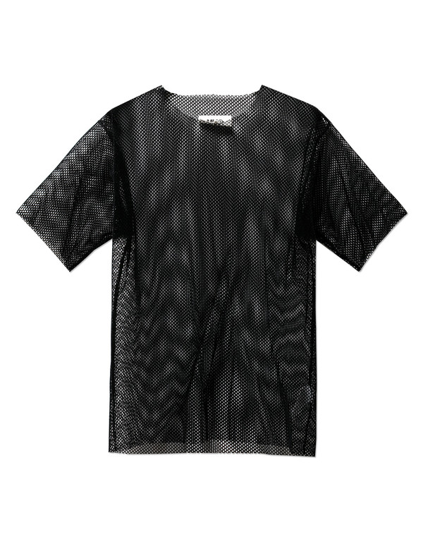 MM6 by Maison Margiela Womens Flocked Mesh T-Shirt Black MM6 by Maison Margiela Womens Flocked Mesh T-Shirt Black