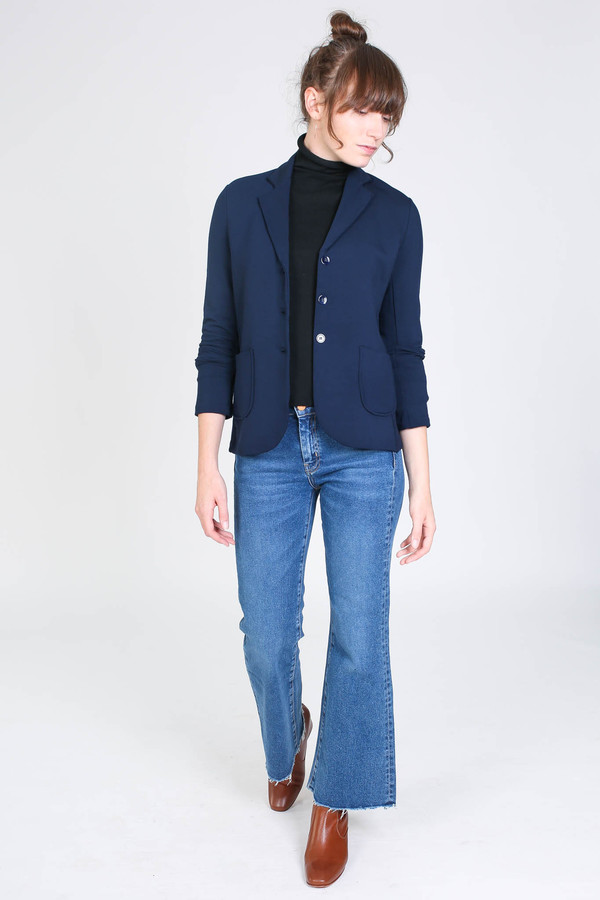 Majestic French terry blazer in marine Majestic French terry blazer in marine