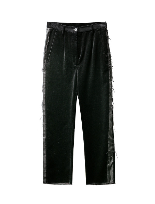 MM6 by Maison Margiela Womens Stonewashed Velvet Trousers Black MM6 by Maison Margiela Womens Stonewashed Velvet Trousers Black