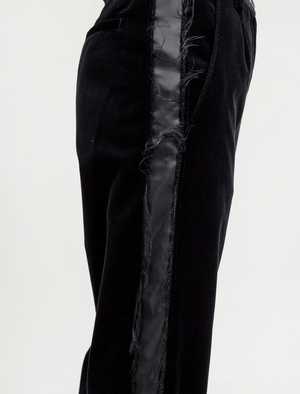 MM6 by Maison Margiela Womens Stonewashed Velvet Trousers Black MM6 by Maison Margiela Womens Stonewashed Velvet Trousers Black