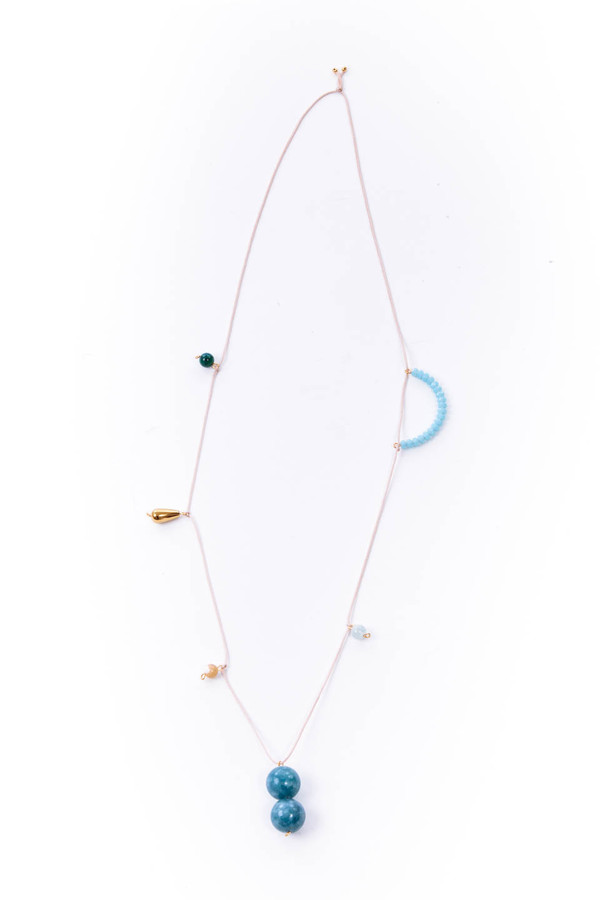 OkiikO Garden Necklace in Blue and Pink OkiikO Garden Necklace in Blue and Pink