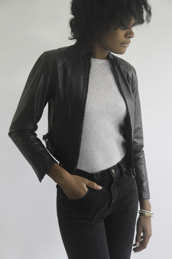 The Shudio Vintage Cropped Leather Jacket The Shudio Vintage Cropped Leather Jacket