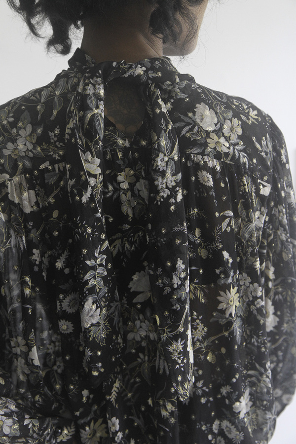 SomeLikeUs Vintage Donna Mizar Sheer Silk Floral Blouse SomeLikeUs Vintage Donna Mizar Sheer Silk Floral Blouse