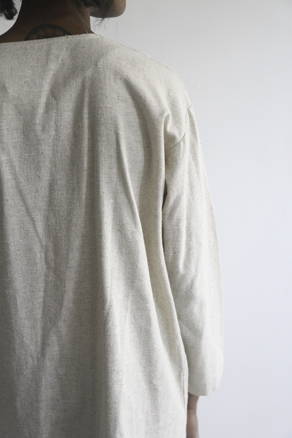 The Shudio Vintage Oatmeal Cotton Shift Dress The Shudio Vintage Oatmeal Cotton Shift Dress