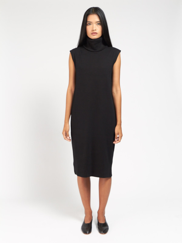 Kowtow Rib Roll Neck Dress Black Kowtow Rib Roll Neck Dress Black