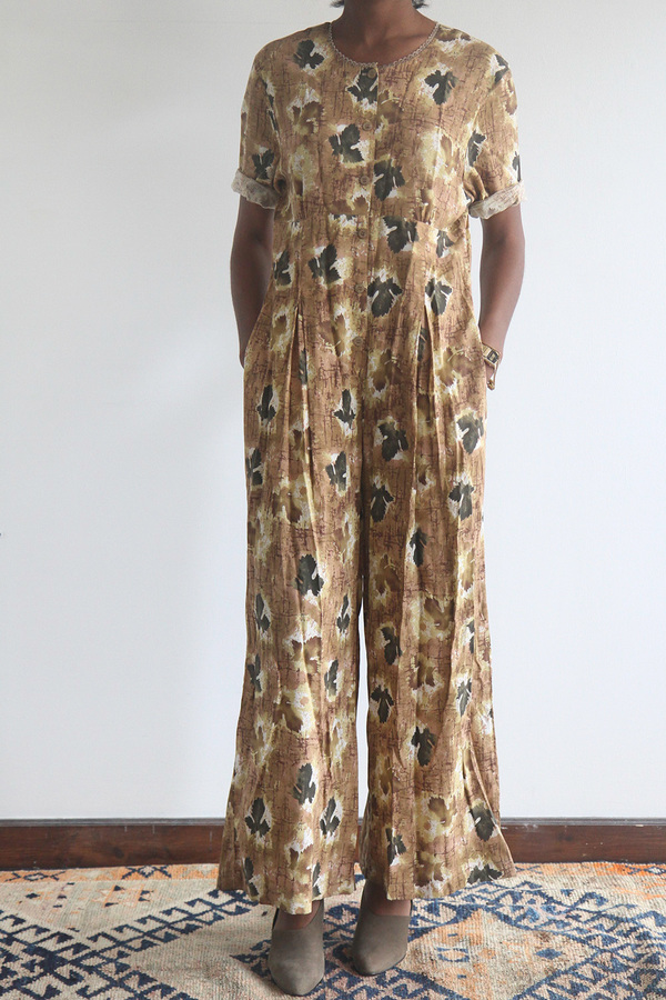 The Shudio Vintage Leaf Print Jumpsuit The Shudio Vintage Leaf Print Jumpsuit