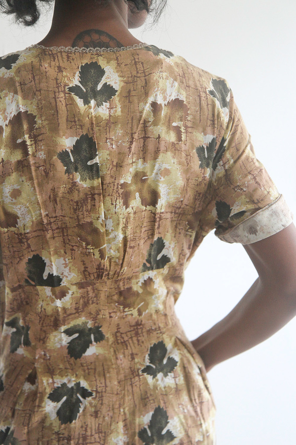 The Shudio Vintage Leaf Print Jumpsuit The Shudio Vintage Leaf Print Jumpsuit