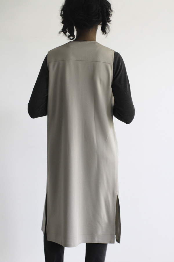 The Shudio Vintage Long Taupe Vest The Shudio Vintage Long Taupe Vest