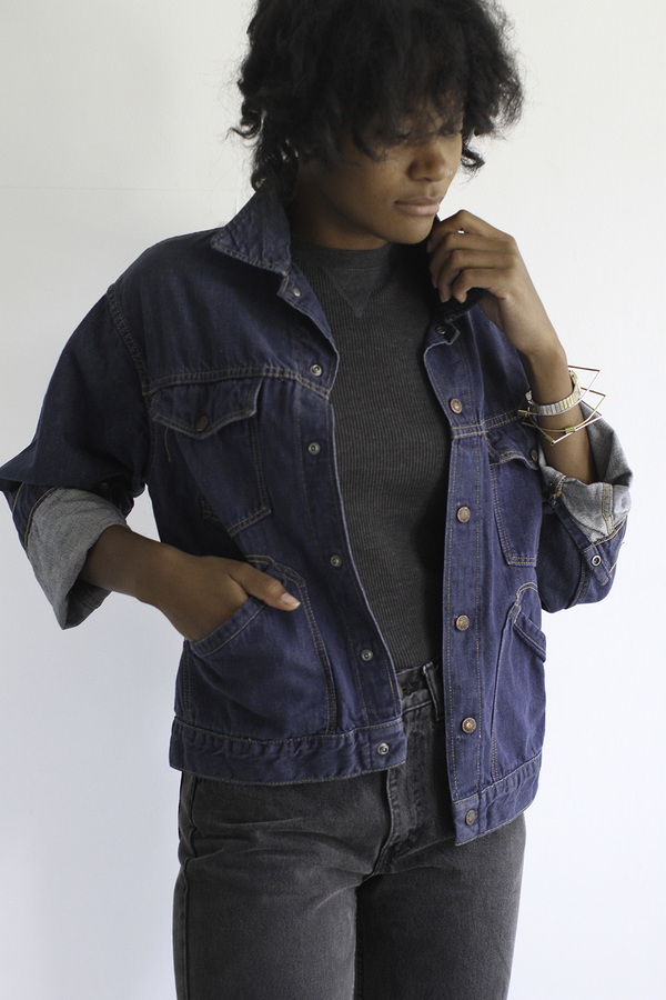 The Shudio Vintage Dark Denim Western Jacket The Shudio Vintage Dark Denim Western Jacket