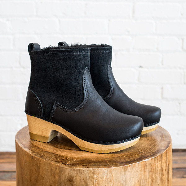 No. 6 5" Pull on Shearling Boot Mid Heel No. 6 5" Pull on Shearling Boot Mid Heel
