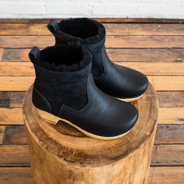 No. 6 5" Pull on Shearling Boot Mid Heel No. 6 5" Pull on Shearling Boot Mid Heel