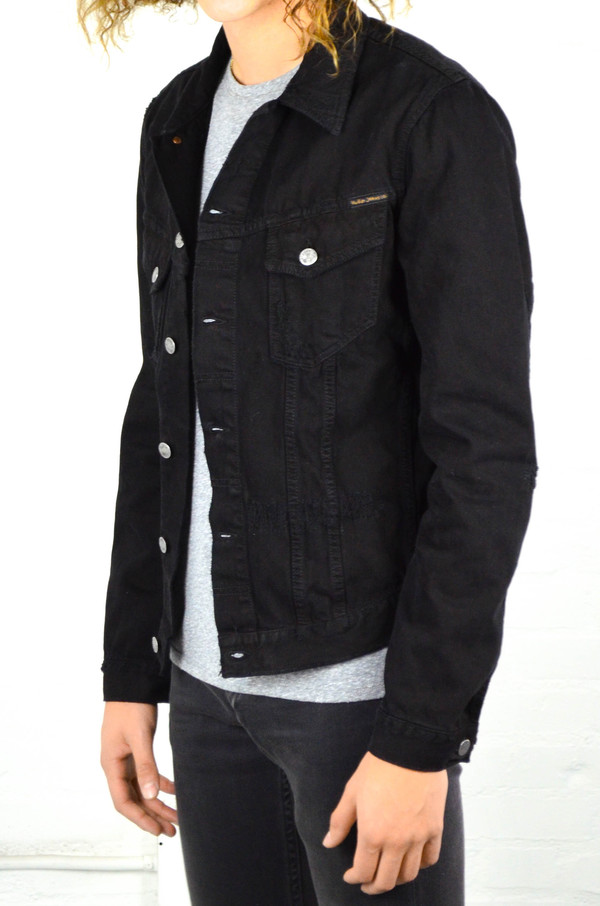 Nudie Billy Black Black Worn Denim Jacket Nudie Billy Black Black Worn Denim Jacket