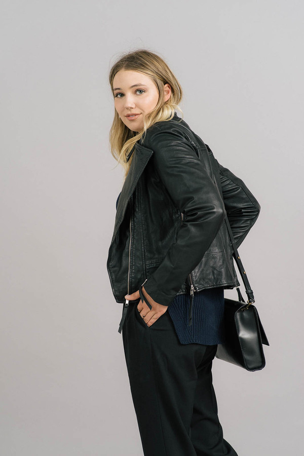 Just Female Stone Zip Leather Jacket Just Female Stone Zip Leather Jacket