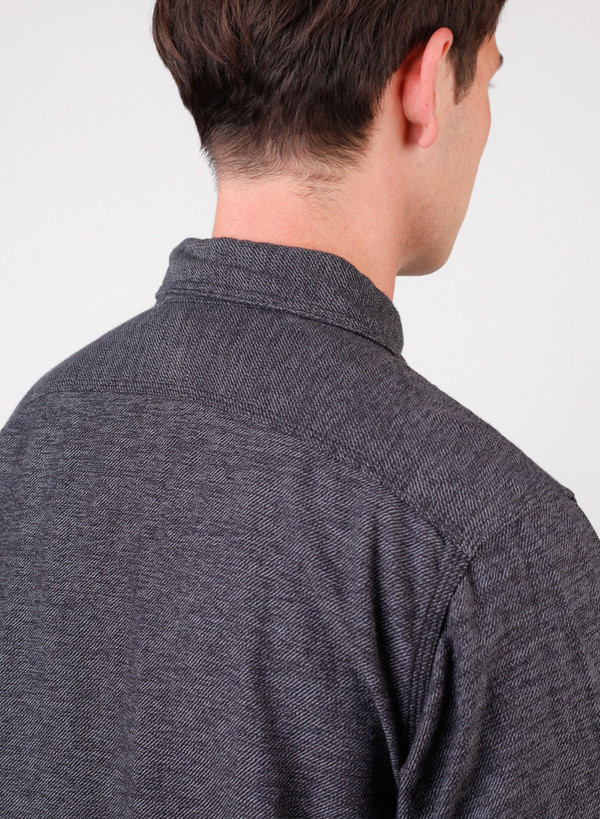 Men's Engineered Garments Work Shirt Grey/Black Broken Twill Men's Engineered Garments Work Shirt Grey/Black Broken Twill