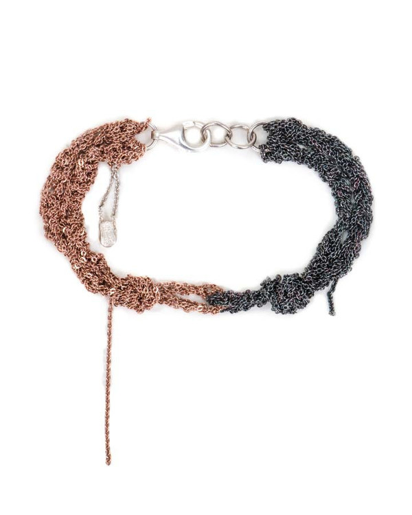 Arielle De Pinto Siamese Bracelet in Rose Gold & Midnight Sterling Silver Arielle De Pinto Siamese Bracelet in Rose Gold & Midnight Sterling Silver