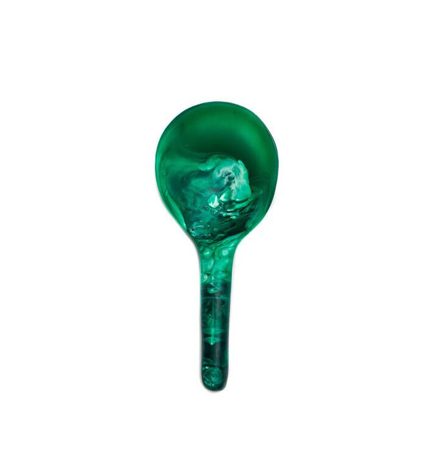 Dinosaur Designs Large Round Spoon in Emerald Swirl Dinosaur Designs Large Round Spoon in Emerald Swirl