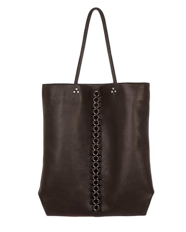 Jerome Dreyfuss Dario Tote in Black Lambskin with Silver Hardware Jerome Dreyfuss Dario Tote in Black Lambskin with Silver Hardware