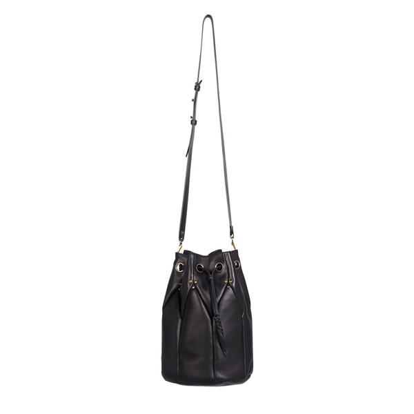 Jerome Dreyfuss Large Popeye Bucket Bag in Black Lambskin Jerome Dreyfuss Large Popeye Bucket Bag in Black Lambskin