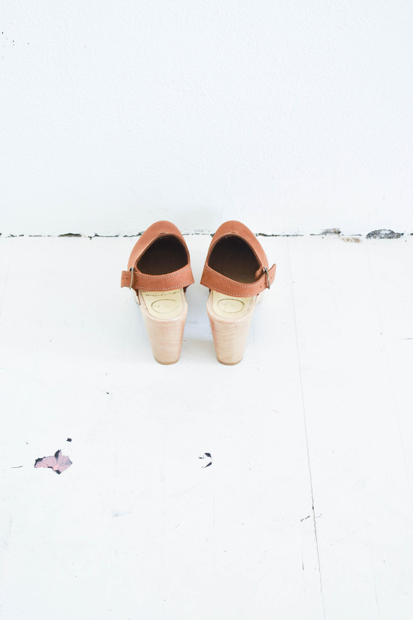 No. 6 Lila Woven Slingback Clog in Tobacco No. 6 Lila Woven Slingback Clog in Tobacco