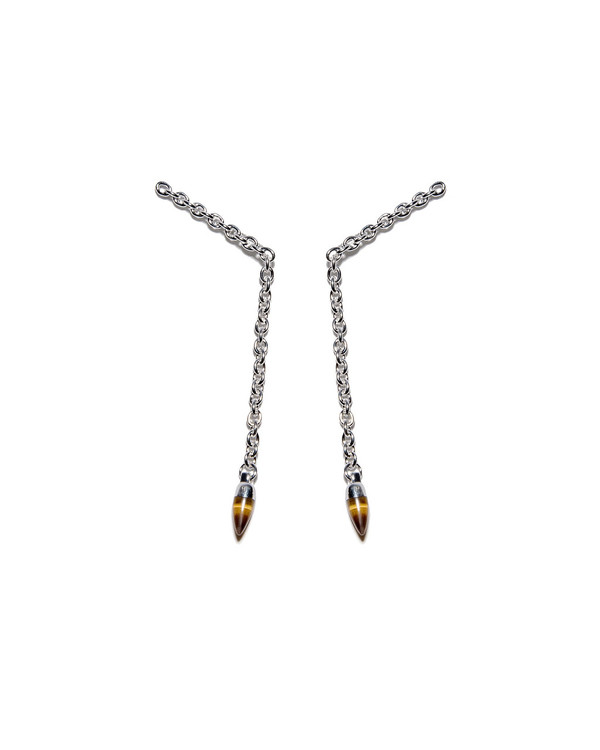 Pamela Love Silver Suspension Climbers with Tiger's Eye Pamela Love Silver Suspension Climbers with Tiger's Eye