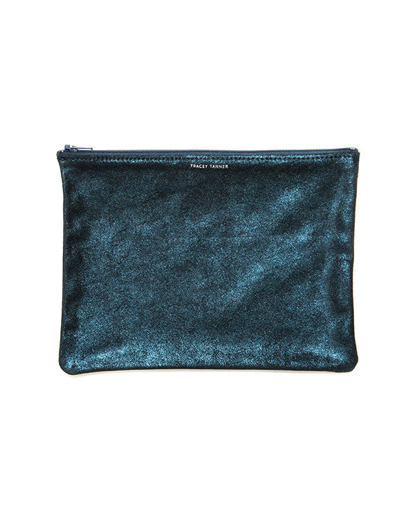 Tracey Tanner Large Flat Zip Pouch in Midnight Sparkle Tracey Tanner Large Flat Zip Pouch in Midnight Sparkle