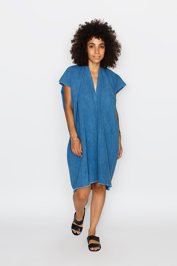 Miranda Bennett - Everyday Dress, Cropped, Denim in Indigo Miranda Bennett - Everyday Dress, Cropped, Denim in Indigo