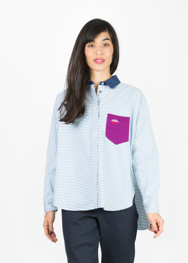 Odeeh Contrast Collar Shirt Odeeh Contrast Collar Shirt